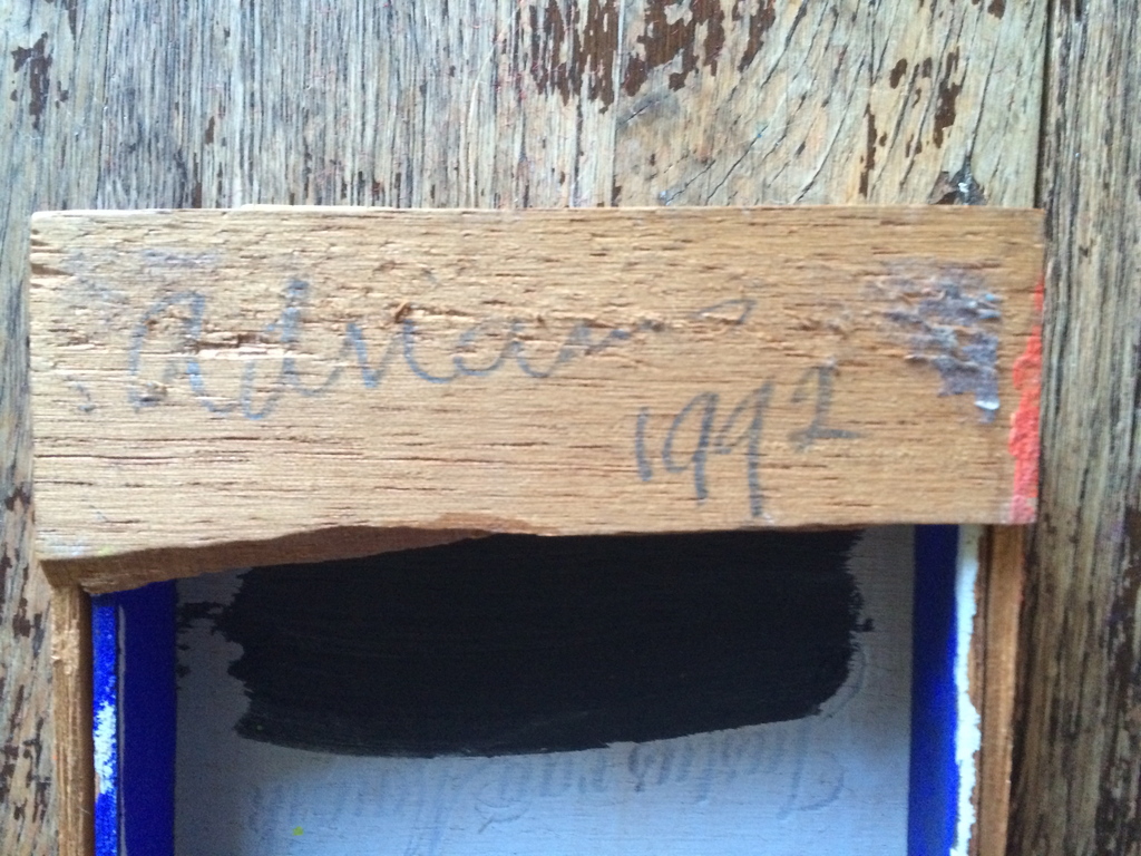 Leon Adraans - Z.T. (olieverf op sigarenkistje) kopen? Bied vanaf 490!