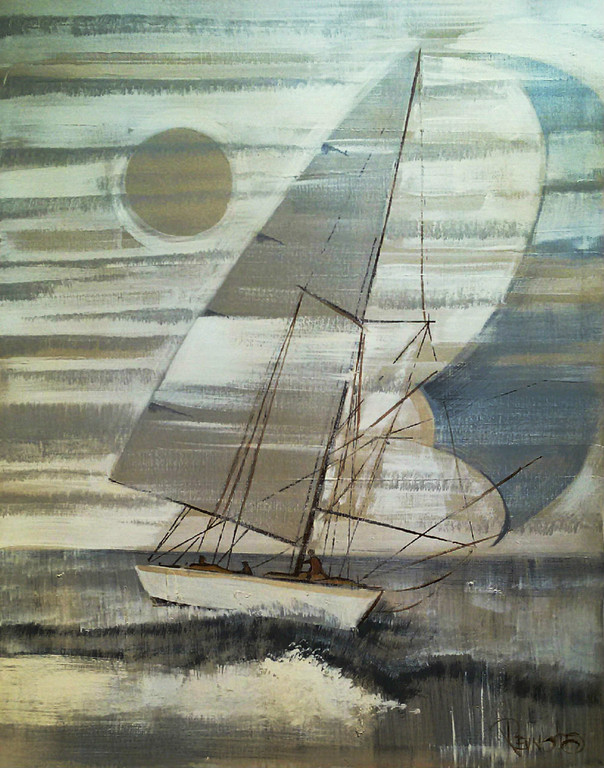 Laatste keer: Zeilschip op zee, acrylverf op doek (ingelijst, zeer groot) kopen? Bied vanaf 1!