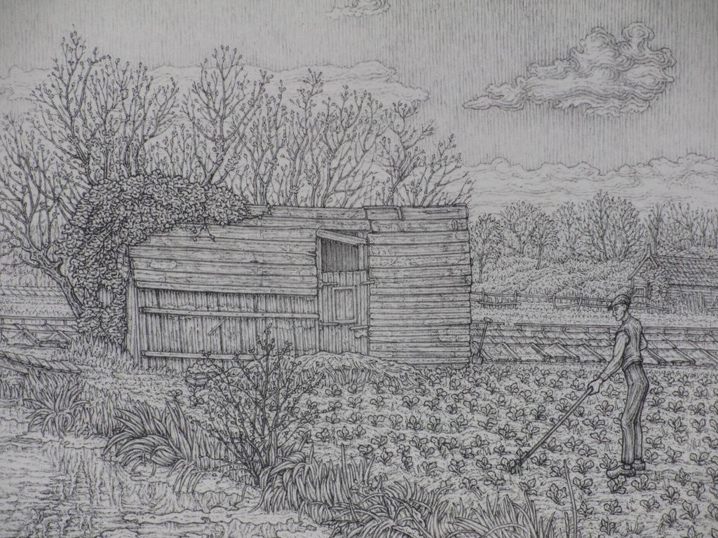 Rudolf Bremmer, Tuin met tuinder, Litho kopen? Bied vanaf 30!