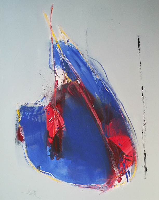 Arty Grimm - Abstract, acrylverf op papier (in passe-partout, zeer groot) kopen? Bied vanaf 275!