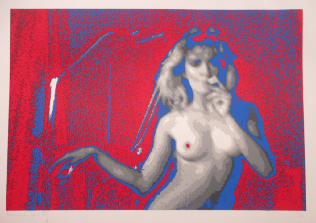 Henk van der Vet (1939) - kleurenzeefdruk - Half ontblote nachtclubdanseres verkocht voor € 80!