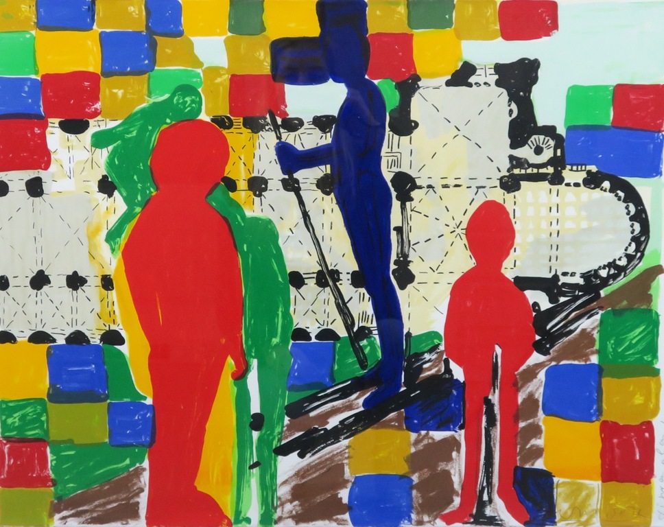 Cees Dolk: Zeefdruk, Figurenplan 1 - Ingelijst kopen? Bied vanaf 10!