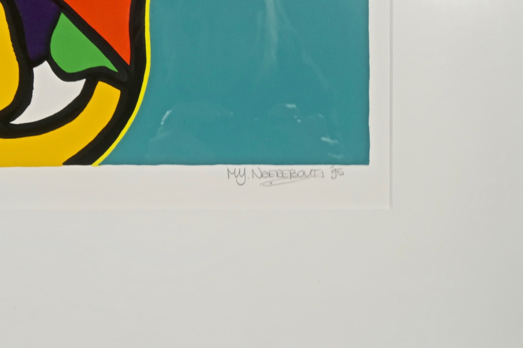 Marianne Naerebout -  Marianne Naerebout: Zeefdruk, Go with the flow - Ingelijst kopen? Bied vanaf 35!