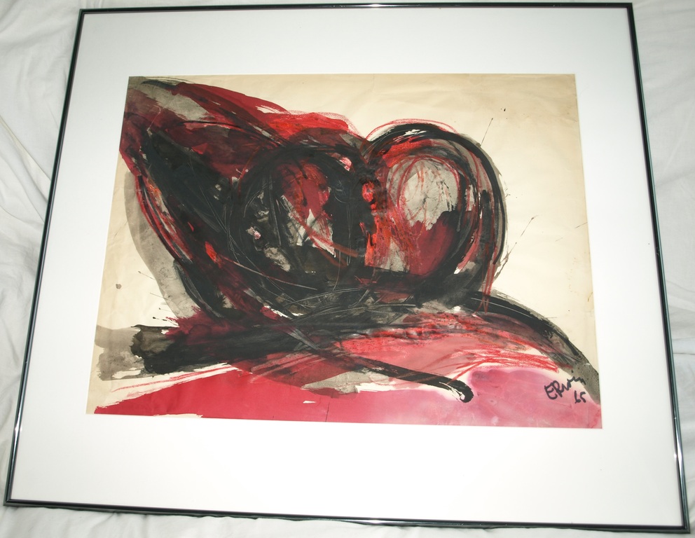 ERWIN DE VRIES (1929)–Gemengde techniek –Billen –Gesigneerd & ingelijst–1965 kopen? Bied vanaf 250!