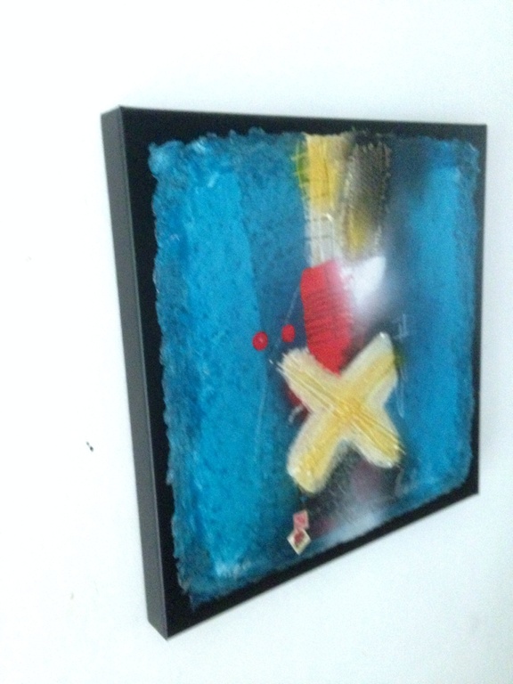 Theo koster, bewerkte zeefdruk, 55x55x5 cm kopen? Bied vanaf 1!