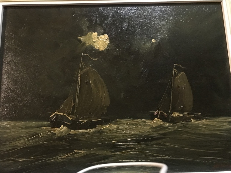 Jan Kelderman ( 1914 - 1990 ) - Olieverf op doek - Avond Op De Schelde  kopen? Bied vanaf 140!
