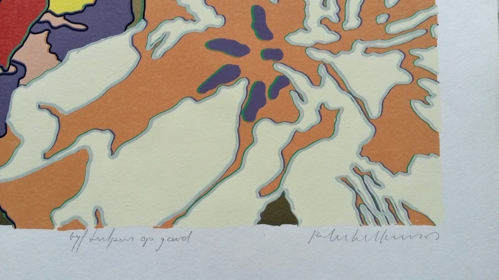 Peter Hellemons - Vijf tulpen op goud - zeefdruk kopen? Bied vanaf 25!