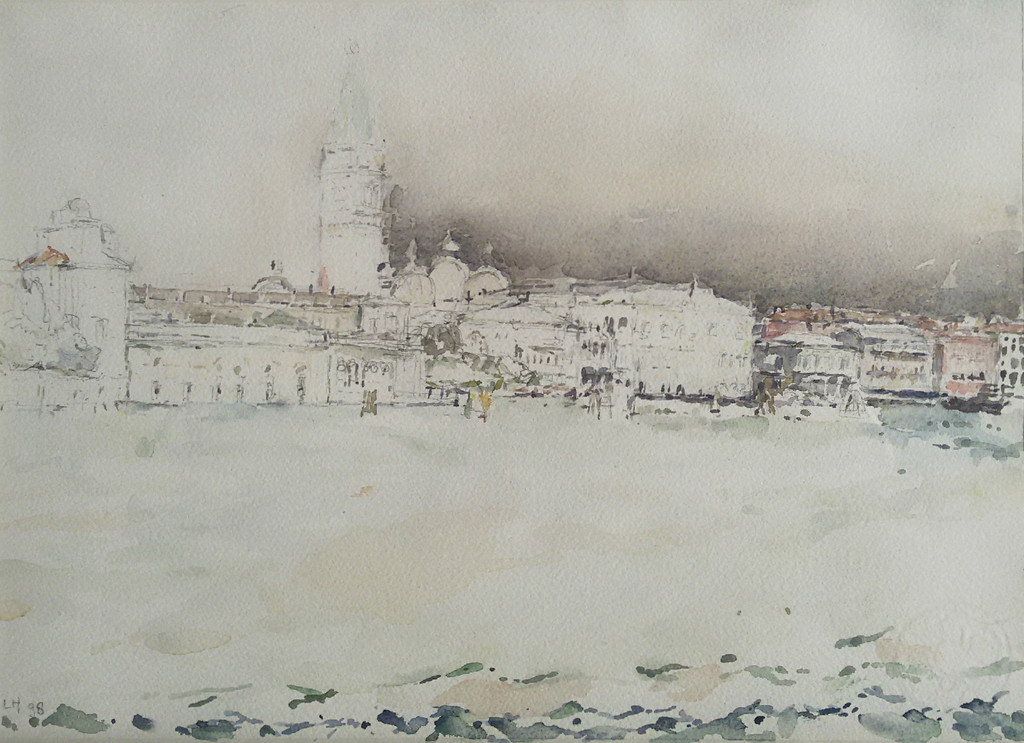 Lau Heidendael - Venetië, aquarel (ingelijst) verkocht voor € 50!