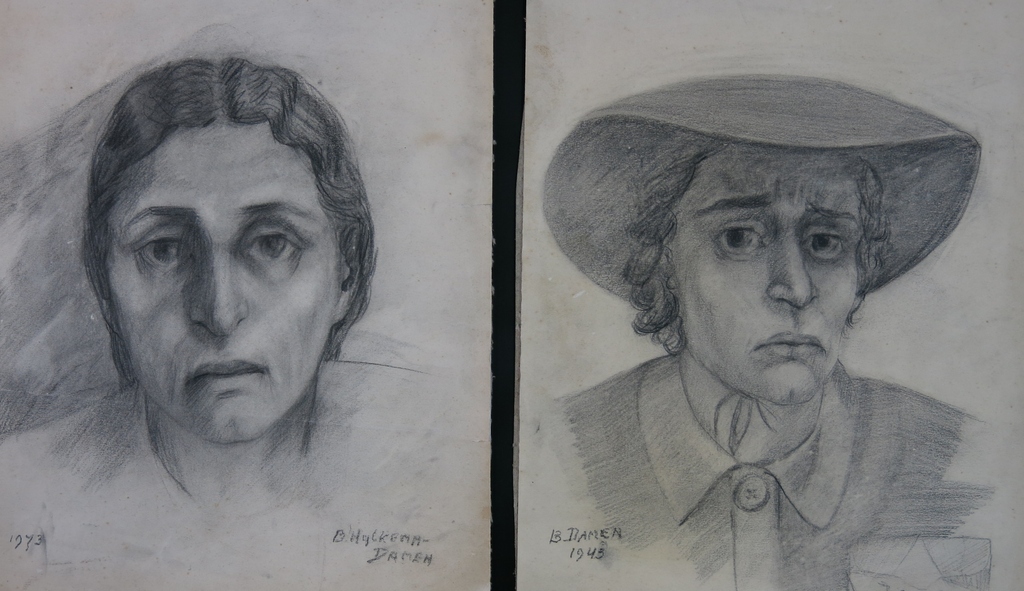 Bob Damen: Potloodtekening (2x), Twee figuren kopen? Bied vanaf 1!