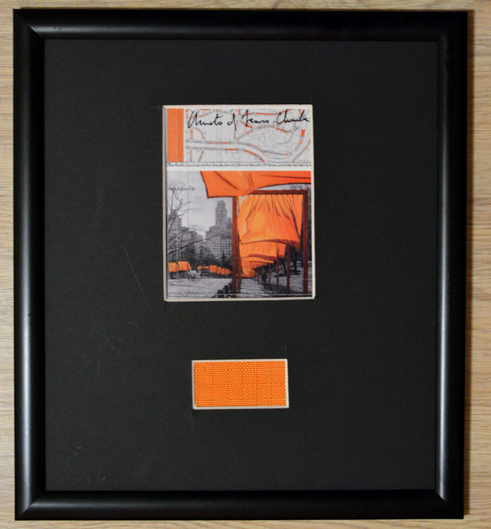 Christo and Jeanne-Claude- The Gates-handgesigneerd plus stof. ingelijst verkocht voor € 120!