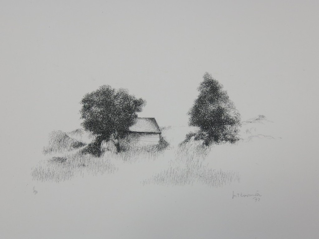 Metten Koornstra: Litho, Landschap met huisje kopen? Bied vanaf 50!