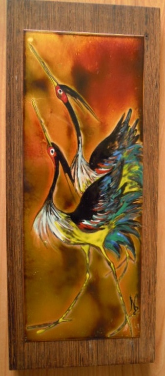 Schilderij op koperen plaat = gesigneerd waarschijnlijk NB   kopen? Bied vanaf 25!