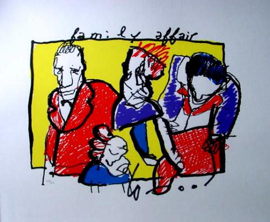HERMAN BROOD, grote gelimiteerde en handgesigneerde zeefdruk 'Family Affair' kopen? Bied vanaf 1!