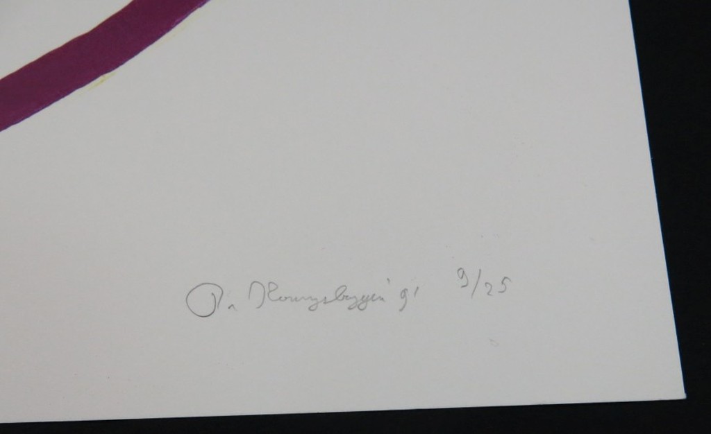 Rob van Koningsbruggen: Litho, Ovaal paars/geel (groot) kopen? Bied vanaf 80!