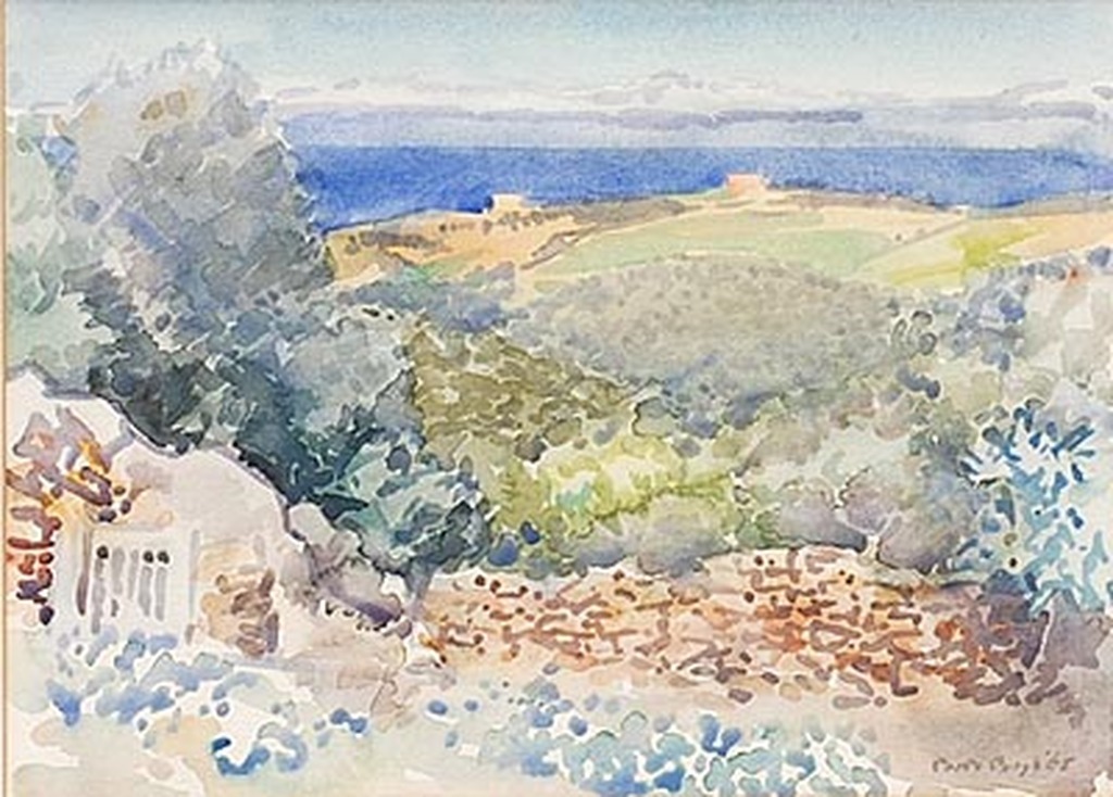 BOB BUYS aquarel " Nabij Collioure" 1965 (kunsthandel M.L. de Boer Amsterdam) verkocht voor € 110!