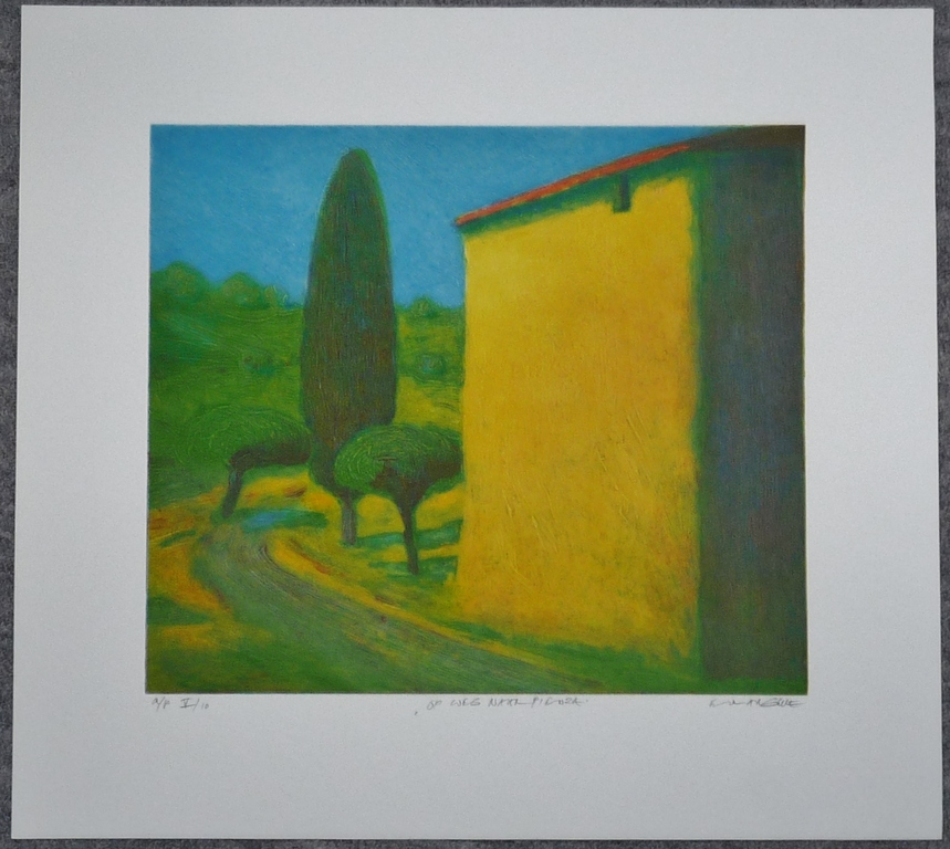 Elmar Gille, Reliefdiepdruk, Op weg naar Pienza,  kopen? Bied vanaf 49!