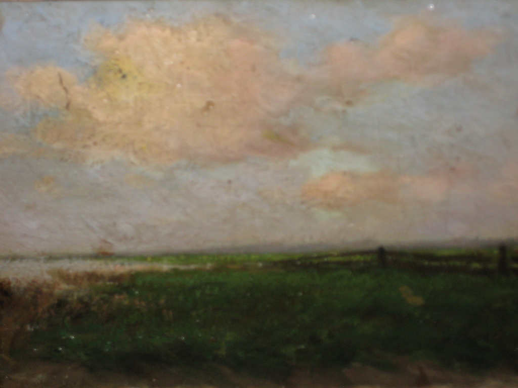 ongesigneerd Hollands landschap olieverf op board kopen? Bied vanaf 20!