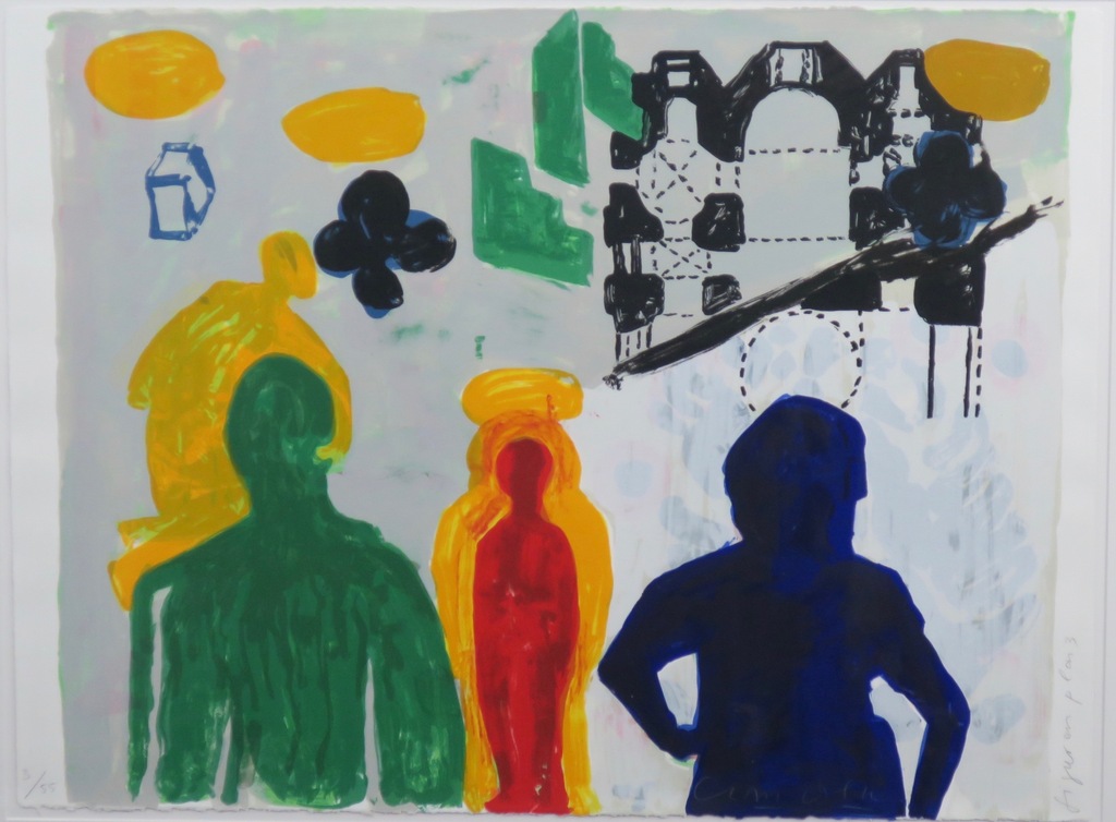 Cees Dolk: Zeefdruk, Figurenplan 3 -Ingelijst kopen? Bied vanaf 40!