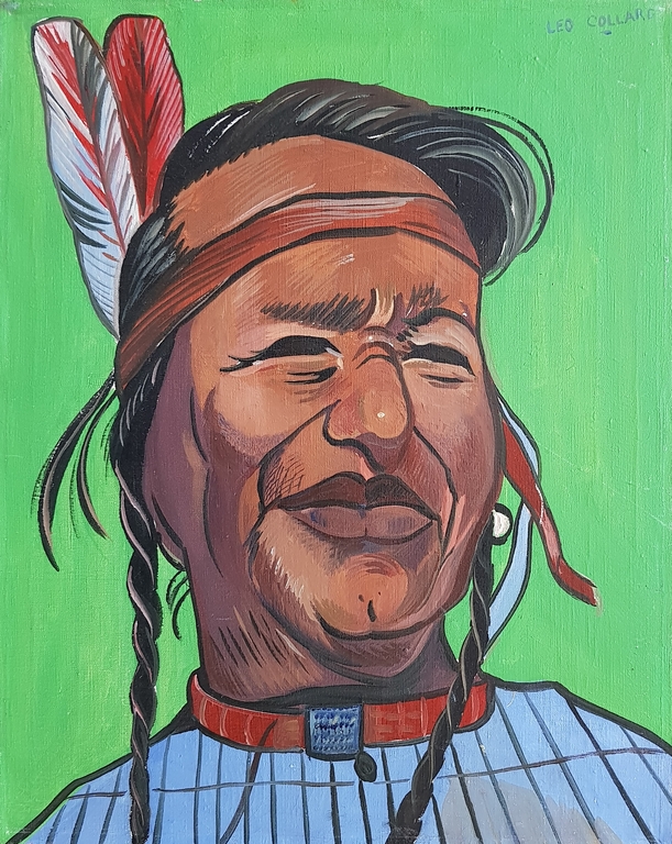 Leo Collard, olieverf, "Indiaan" kopen? Bied vanaf 1!