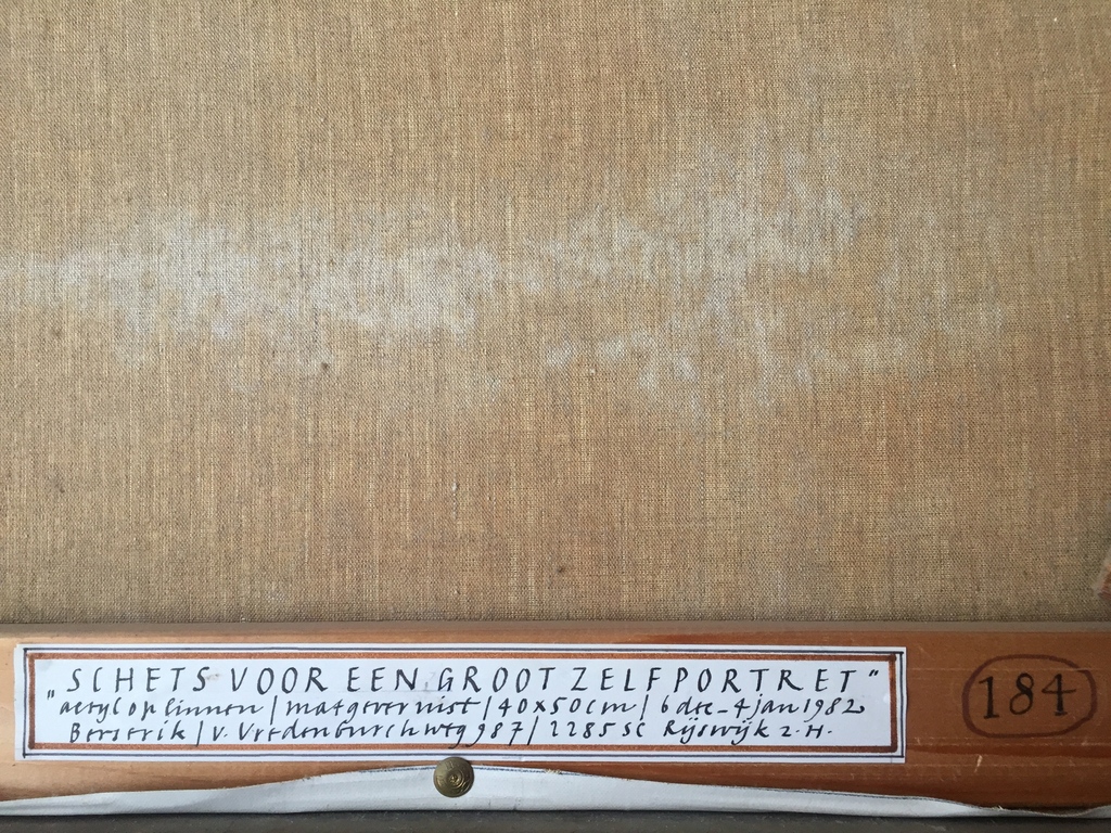 Hermanus Berserik: Schets voor een groot zelfportret, acryl op linnen kopen? Bied vanaf 1500!