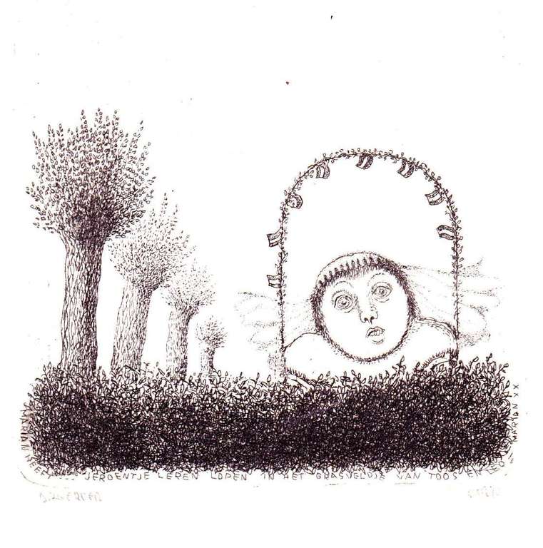 Dolf Zwerver, ets uit 1970 kopen? Bied vanaf 75!