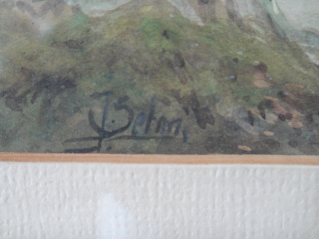 Vermoedelijk Engelse school, aquarel, 'boertje op bospad'. kopen? Bied vanaf 1!