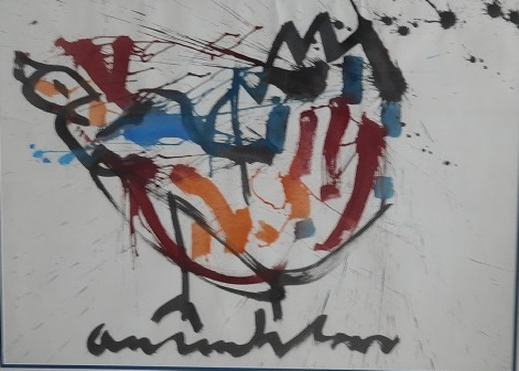 Anton Heyboer, Kip, Gouache op Hahnemühle papier, 1988, gesigneerd  kopen? Bied vanaf 650!