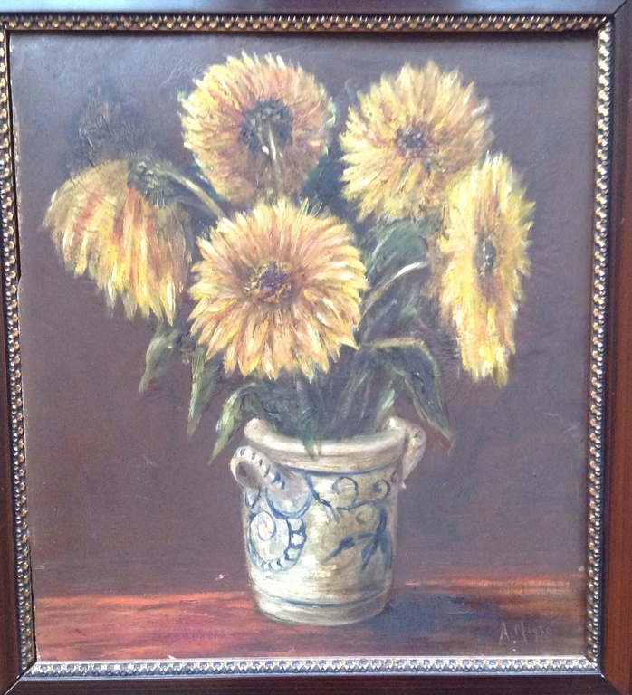 Onbekend: Olieverf op paneel, bloemstilleven, gesigneerd kopen? Bied vanaf 1!