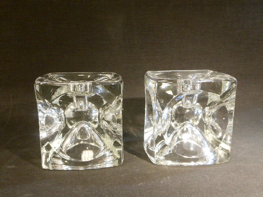 Rudolf Jurnikl / Sklo Union - 2 glazen kandelaars kopen? Bied vanaf 10!