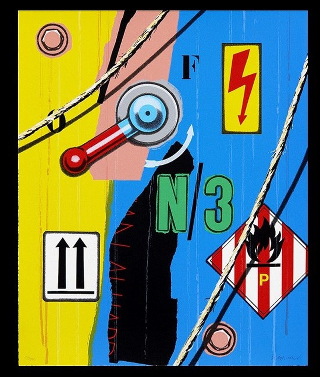 Peter Klasen: Zeefdruk, Haute tension fleches N/3 verkocht voor € 50!