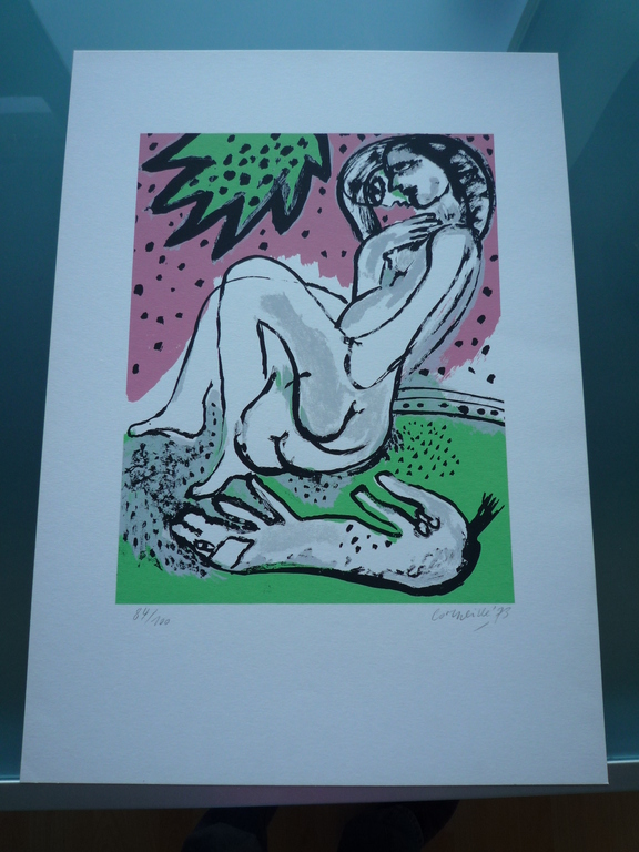 Corneille, Vrouw met hond, litho 1973 84/100 handgesigneerd verkocht voor € 195!