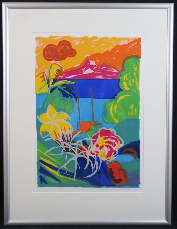 Frank Rosen: Zeefdruk, Papeete - Ingelijst kopen? Bied vanaf 35!