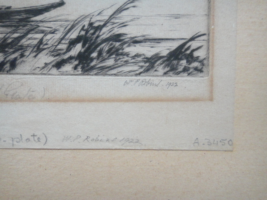 William Palmer Robins (1882-1959), droge naald ets, 'The stour near Manningtree' kopen? Bied vanaf 1!