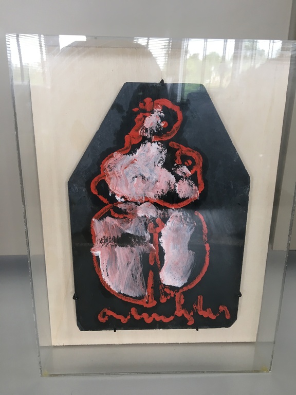 Anton Heyboer, schilderij op stenen latei in perplex box, "Madonna" kopen? Bied vanaf 695!