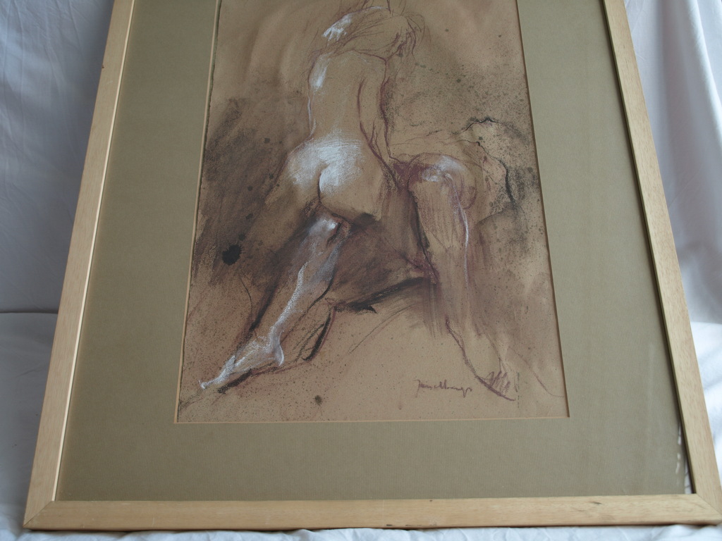 Jan Asselbergs – Krijttekening –“ EROTISCH 1 ” – Gesigneerd & ingelijst  kopen? Bied vanaf 150!