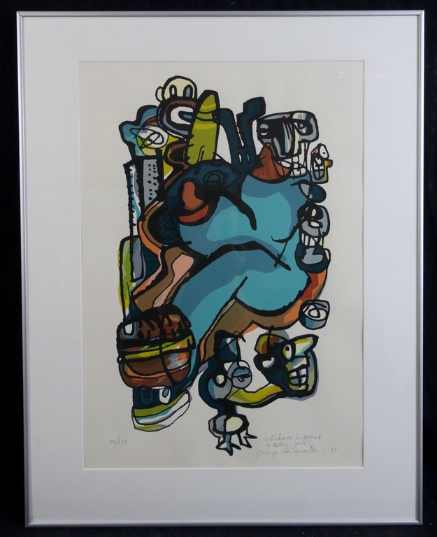 George Heidweiller: Zeefdruk, Whatever happened to.. - Ingelijst kopen? Bied vanaf 40!