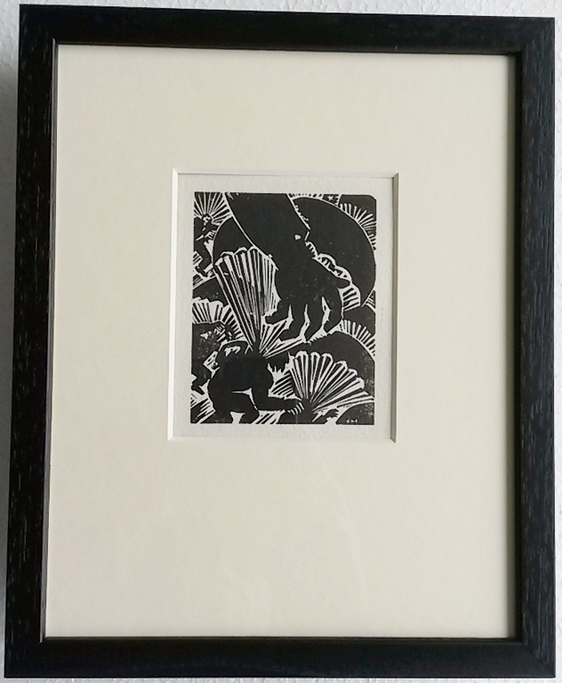 Frans Masereel, houtsnede, Fallschirme,1949 verkocht voor € 55!