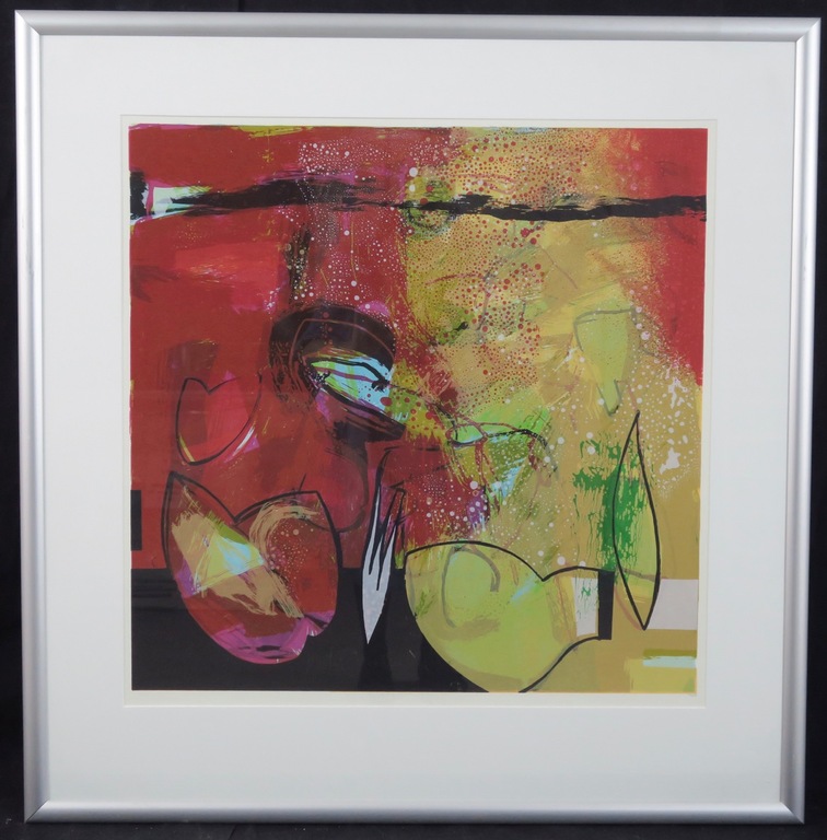 Pieter Vermeulen: Zeefdruk, Op tafel staat - Ingelijst verkocht voor € 65!