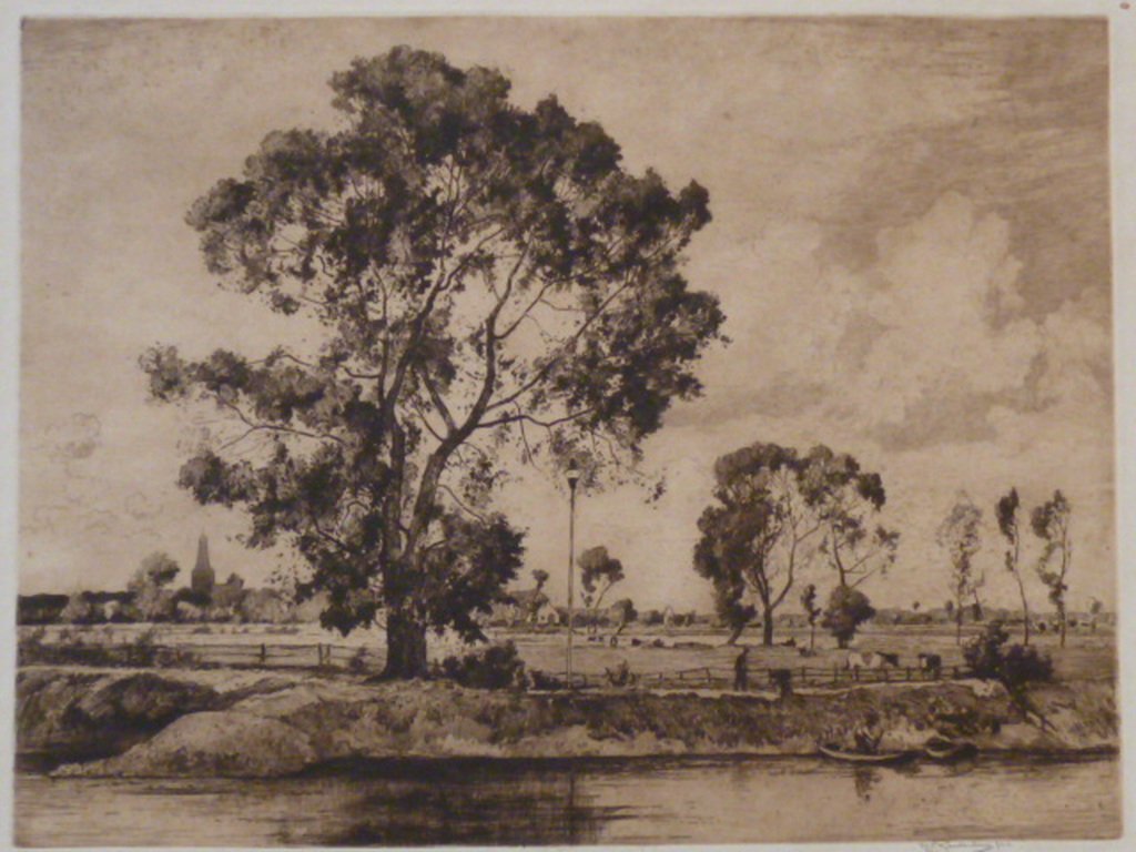 Hendrikus Elias Roodenburg  - ets - Bronkhorster veer bij Brummen kopen? Bied vanaf 100!