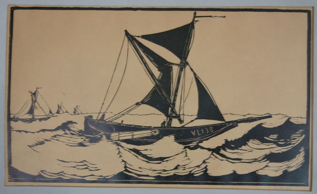 Paul van Dam (2x) + Onbekend gesigneerd (4x): Houtsnede, Boerderij  kopen? Bied vanaf 1!