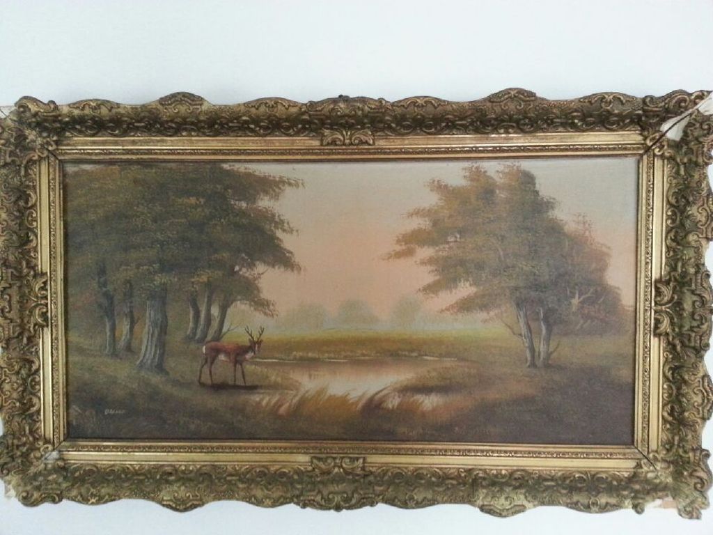 Hert in bos gesigneerd door Dalhof. kopen? Bied vanaf 1!