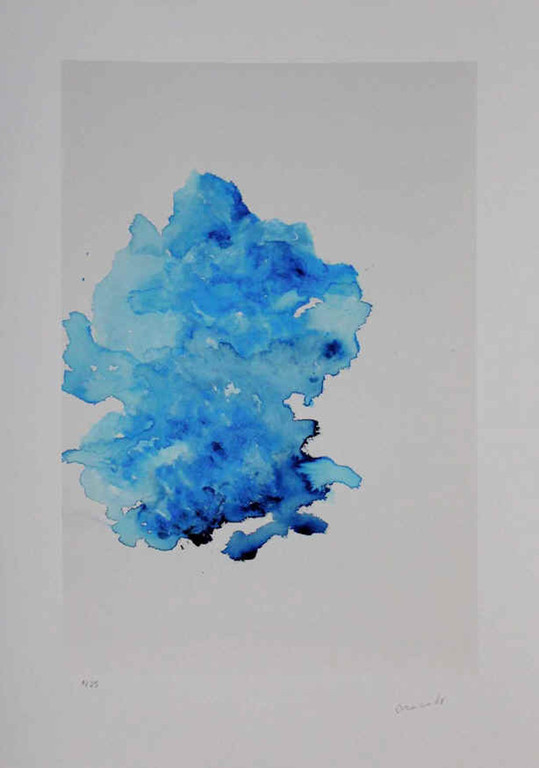 ARMANDO..-Compostie in blauw - Glicee op katoenpapier.2015. Gesigneerd. Opl. 25 kopen? Bied vanaf 100!