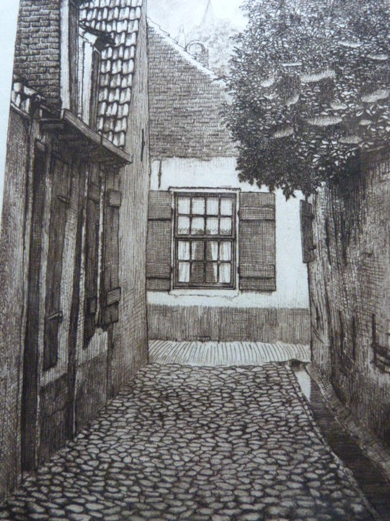 D. Harting - Hofje, waarschijnlijk in Haarlem. kopen? Bied vanaf 1!