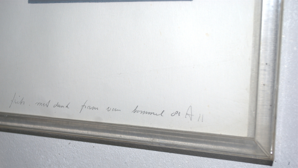 GROOT GESCHILDERD ABSTRACT WERK IN PERSPEX LIJST DOOR FRANS VAN BOMMEL  kopen? Bied vanaf 75!