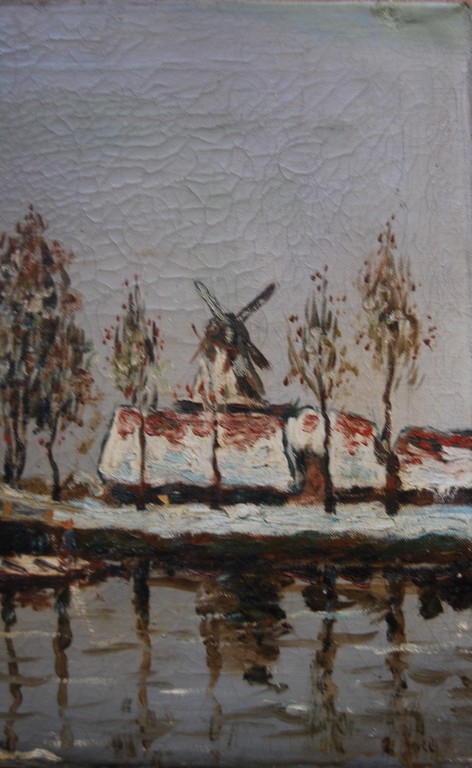 Evert Moll. Olieverf of doek. Wintergezicht kopen? Bied vanaf 200!