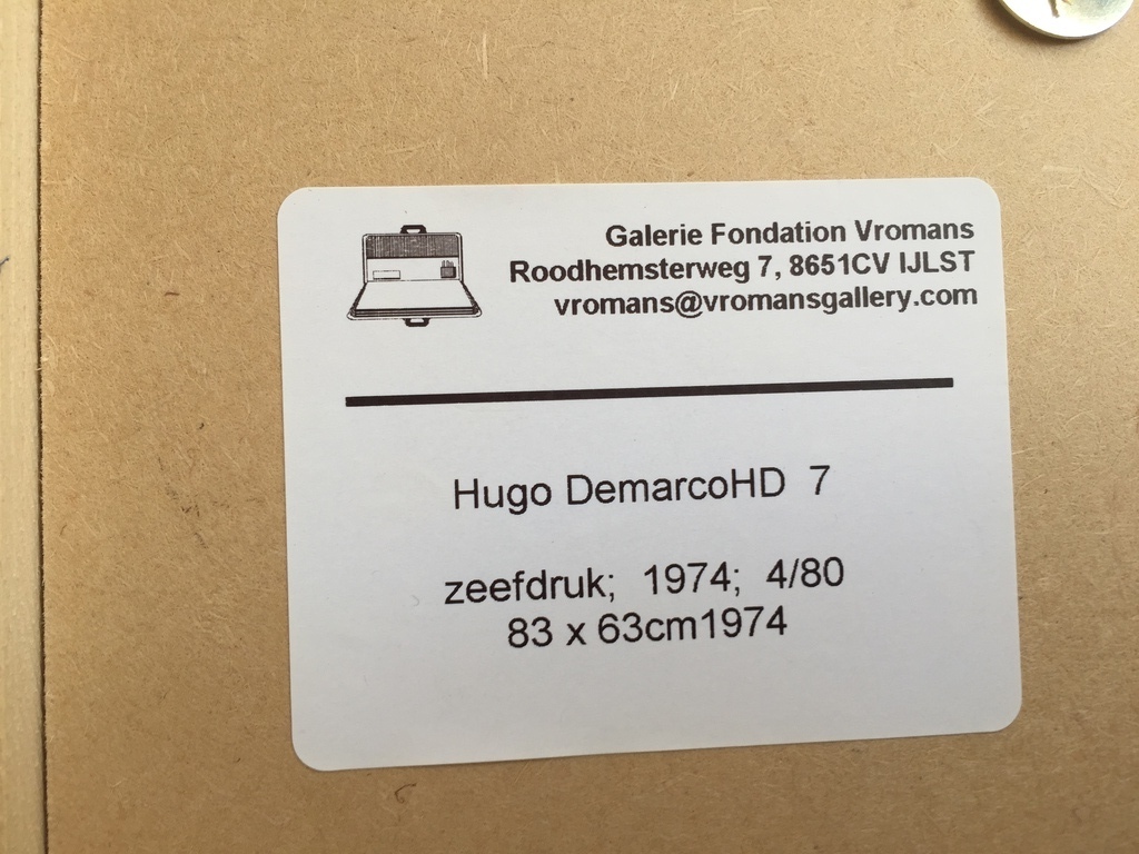 HUGO DEMARCO  zeefdruk 1974 kaufen? Bieten Sie von 99!