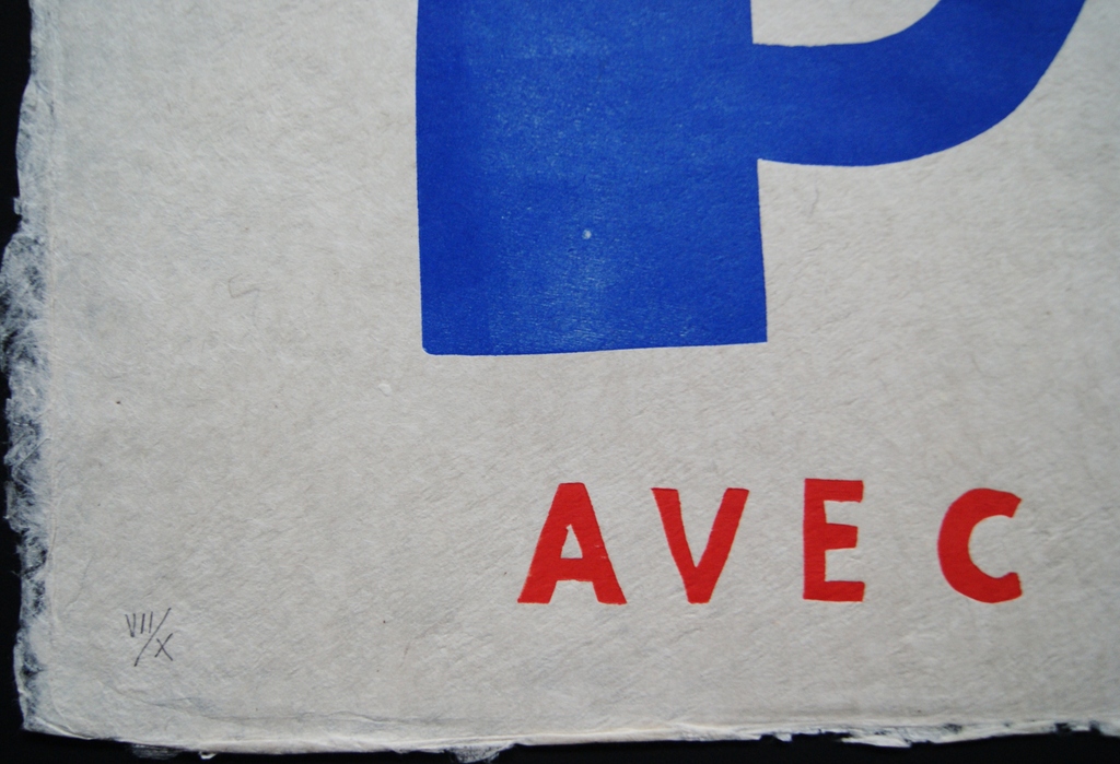 Klaas Gubbels grote houtdruk 'Avec Plaisir' - 2015 - oplage X. kopen? Bied vanaf 575!