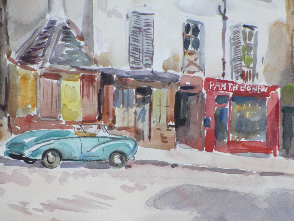 Han Krug, Sainte Genevieve Frankrijk, Aquarel kopen? Bied vanaf 50!