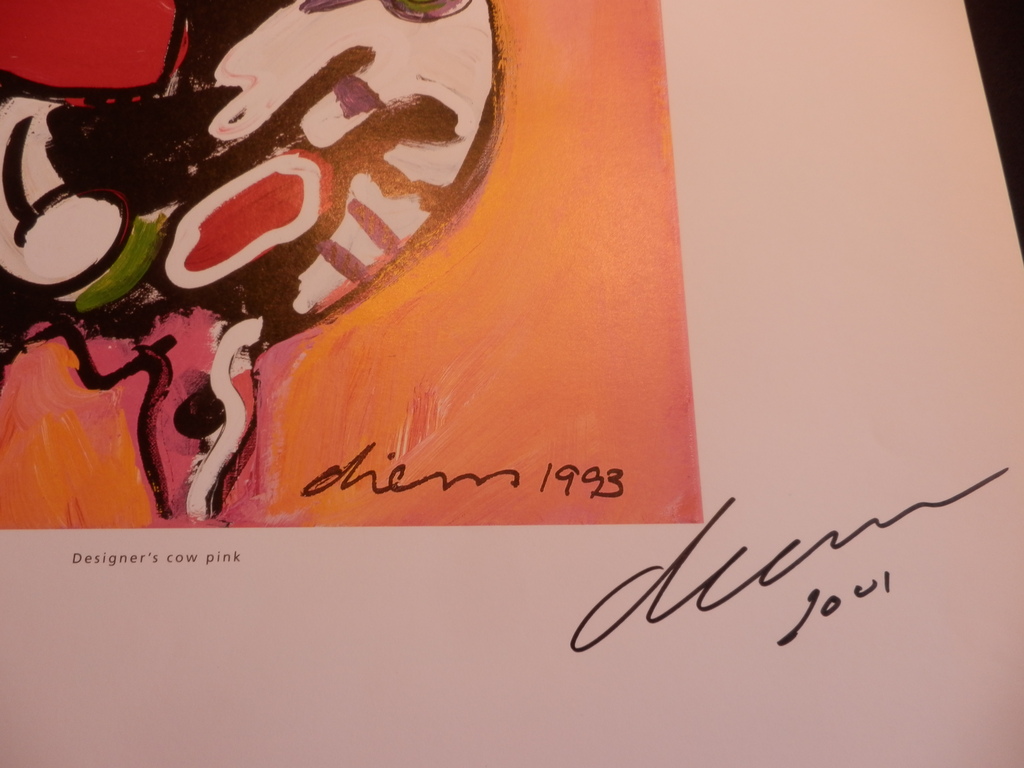 PETER DIEM  Handgesigneerde Zeefdruk  DESIGNERS COW  PINK kopen? Bied vanaf 1!