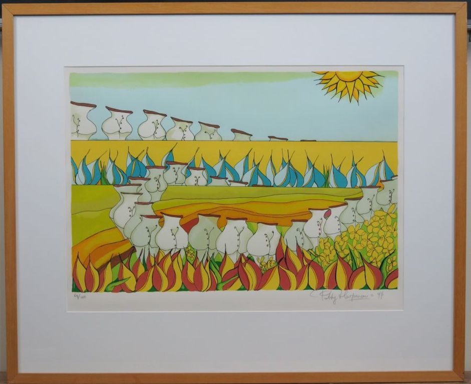 Patty Harpenau: Zeefdruk, Avondvierdaagse - Ingelijst kopen? Bied vanaf 40!